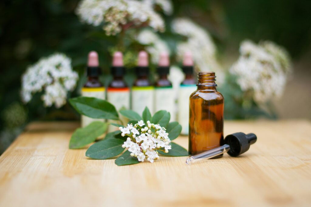 Older adult practicing senior care with essential oil therapy