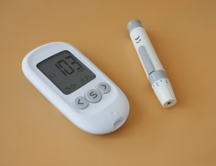 Chronic disease patient using a glucometer to monitor blood sugar remotely