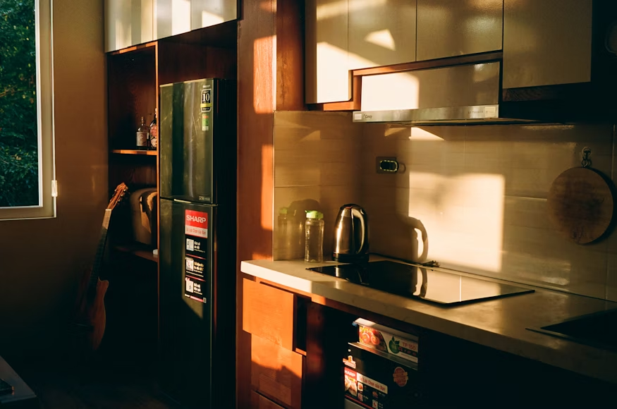 Modern senior friendly kitchen with easy-to-open cabinets and pull-out drawers
