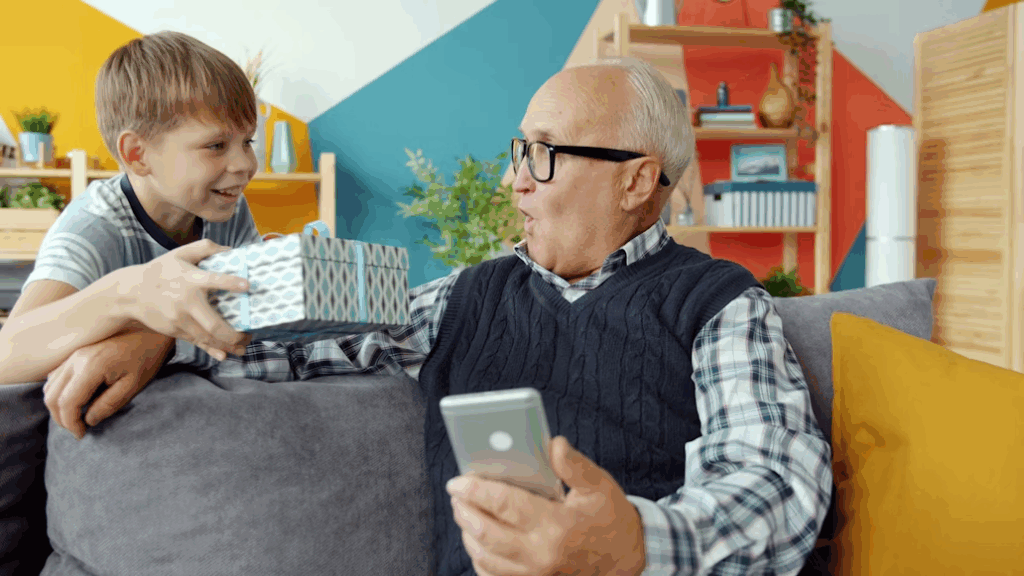 senior couple reviewing budget with tablet