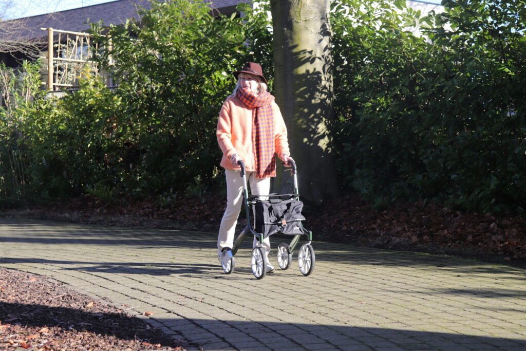 Senior recovering safely with in-homecare services after surgery